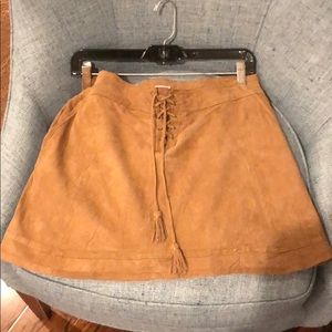 Calypso brown suede mini skirt
